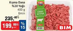 EMİN KIYMA DANA %20 YAĞLI 400 G